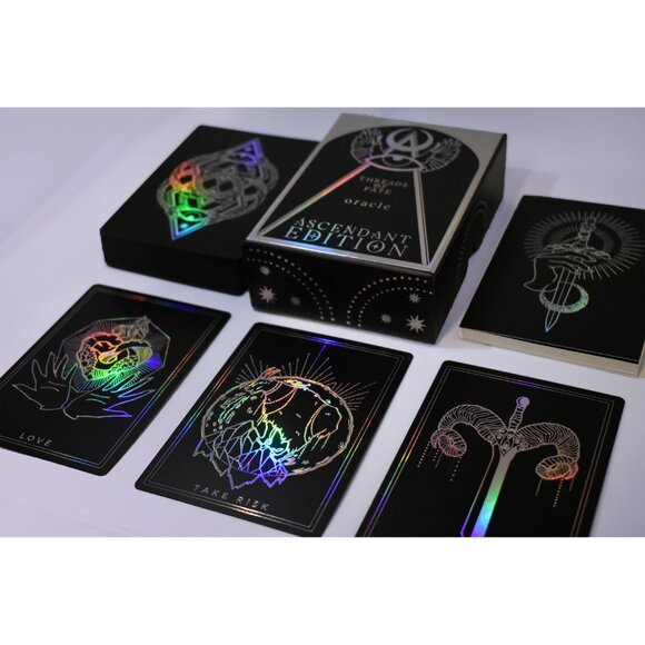 Threads of Fate Oracle Deck Ascendant Edition Guidebook Holographic Foil Black - Picture 14 of 15